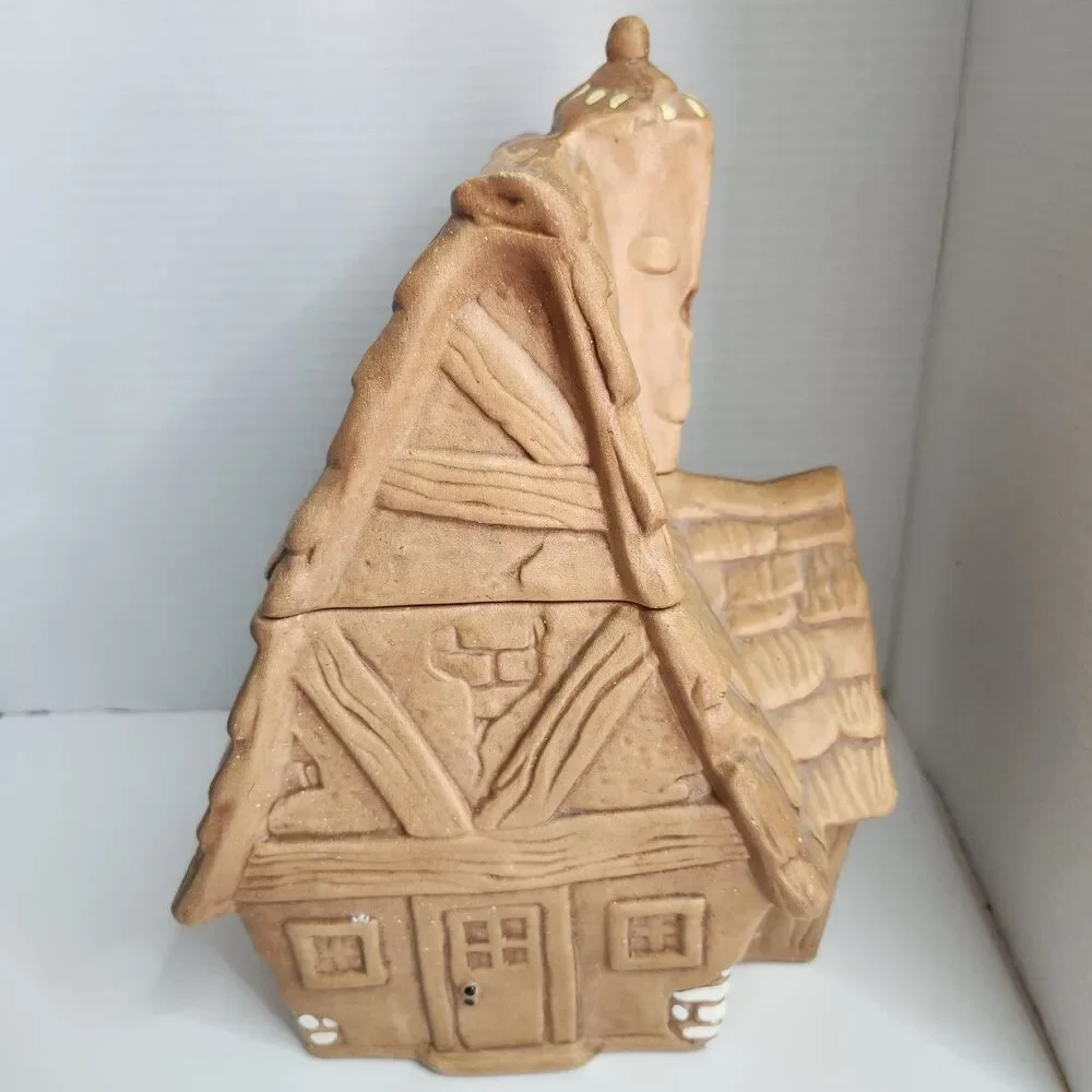 Vintage Twin Winton Cookie Jar 'Leaning Shack'. Hand Painted. 12